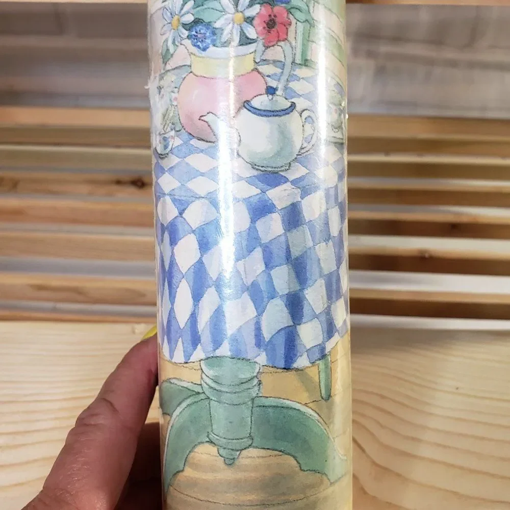 Vintage Laura Ashley Home Polly Put the Kettle On Wallpaper Border Farmhouse